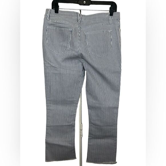 Vineyard Vines Railroad Stripe High Rise Kick Flare Raw Hem Jamie Jeans Size 30 - Picture 2 of 11